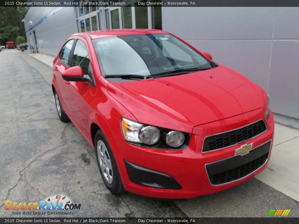 2015 Chevrolet Sonic LS Sedan Red Hot / Jet Black/Dark Titanium Photo #9