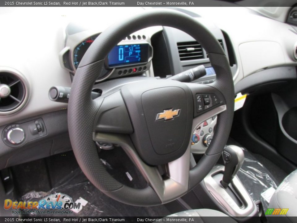 2015 Chevrolet Sonic LS Sedan Red Hot / Jet Black/Dark Titanium Photo #14