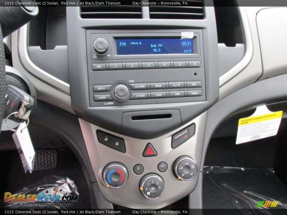 2015 Chevrolet Sonic LS Sedan Red Hot / Jet Black/Dark Titanium Photo #16