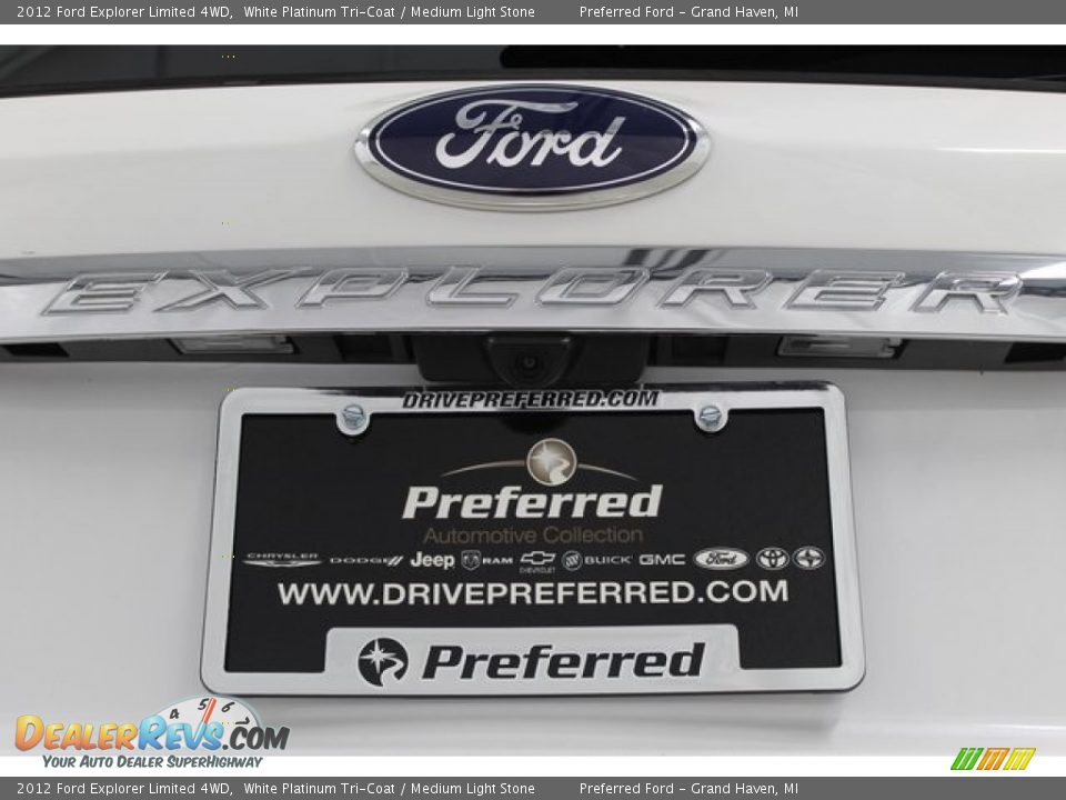 2012 Ford Explorer Limited 4WD White Platinum Tri-Coat / Medium Light Stone Photo #13