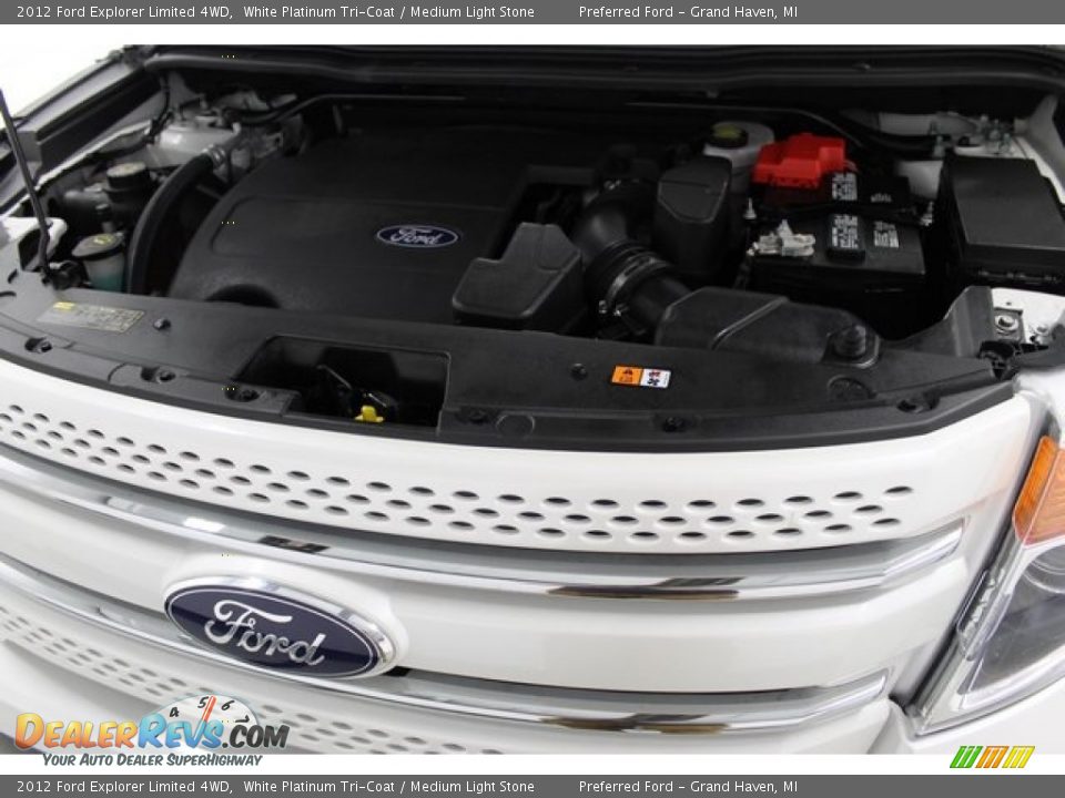 2012 Ford Explorer Limited 4WD White Platinum Tri-Coat / Medium Light Stone Photo #19