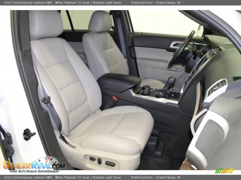 2012 Ford Explorer Limited 4WD White Platinum Tri-Coat / Medium Light Stone Photo #26