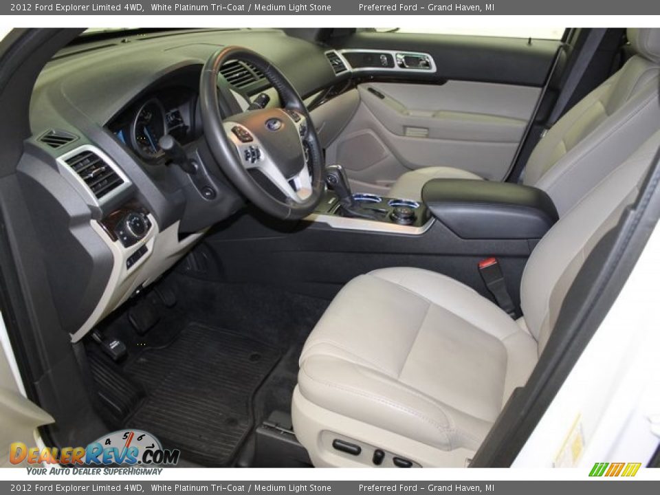 2012 Ford Explorer Limited 4WD White Platinum Tri-Coat / Medium Light Stone Photo #36