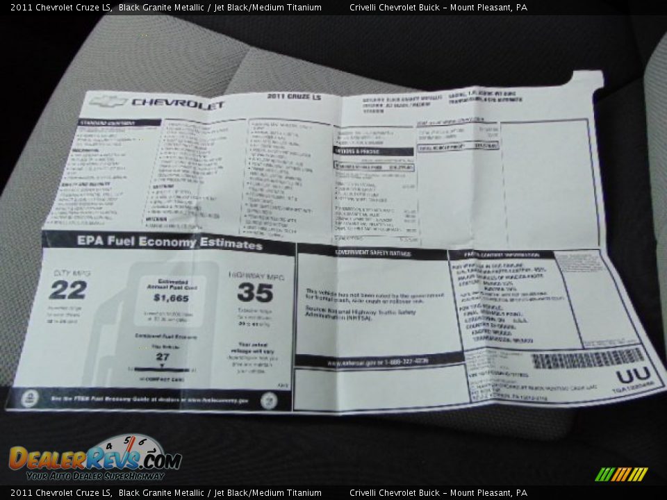 2011 Chevrolet Cruze LS Black Granite Metallic / Jet Black/Medium Titanium Photo #25
