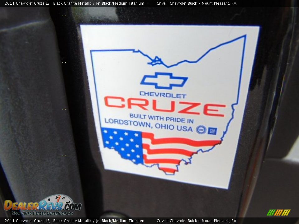 2011 Chevrolet Cruze LS Black Granite Metallic / Jet Black/Medium Titanium Photo #27