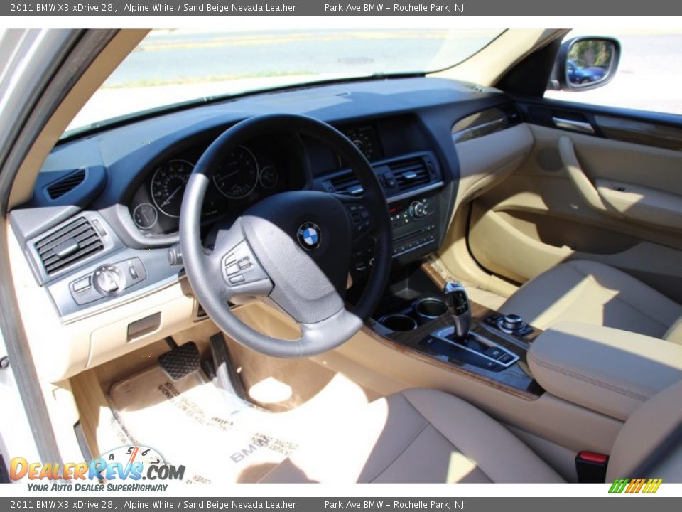 2011 BMW X3 xDrive 28i Alpine White / Sand Beige Nevada Leather Photo #11