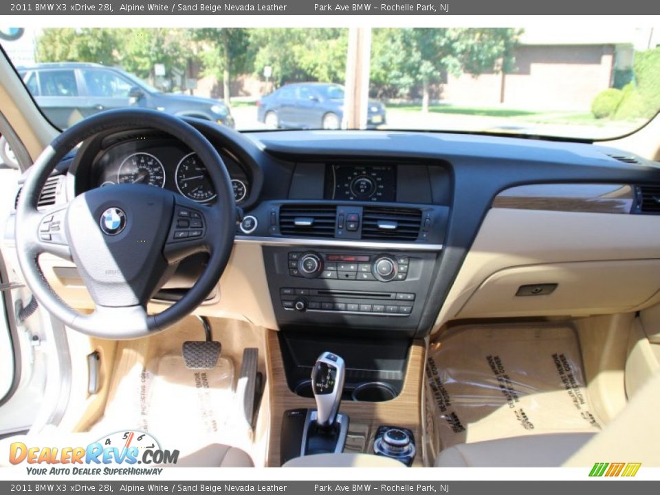 2011 BMW X3 xDrive 28i Alpine White / Sand Beige Nevada Leather Photo #16
