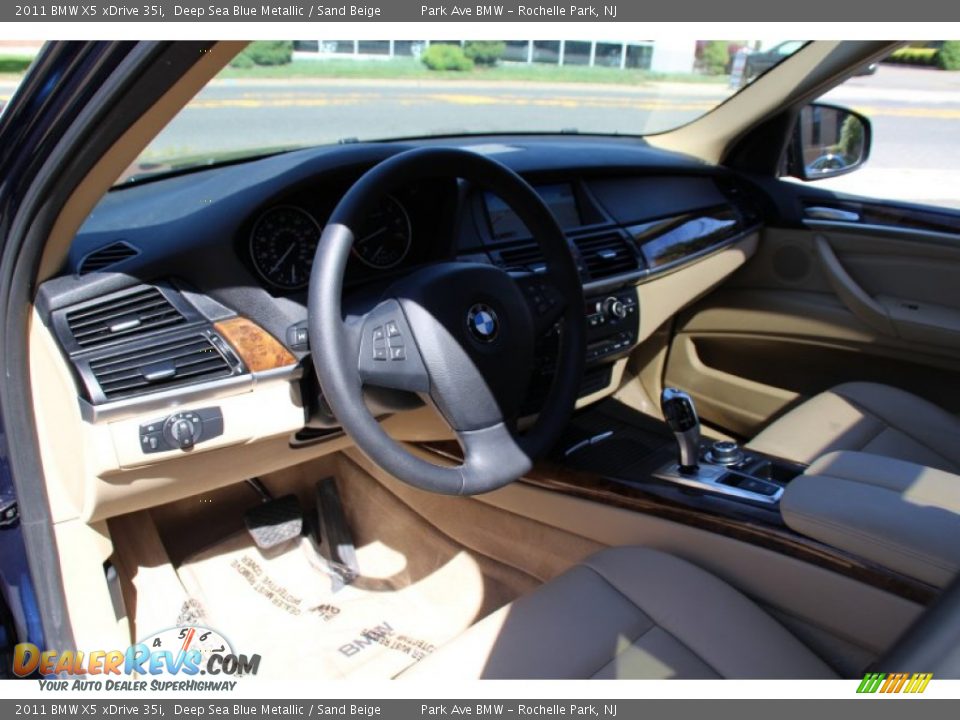 2011 BMW X5 xDrive 35i Deep Sea Blue Metallic / Sand Beige Photo #11