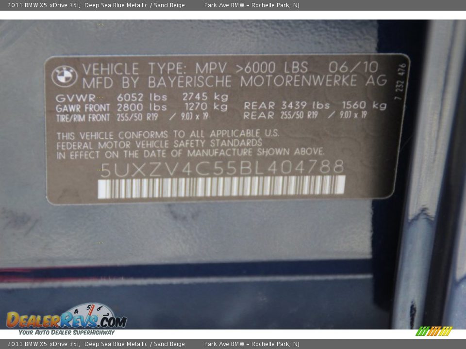 2011 BMW X5 xDrive 35i Deep Sea Blue Metallic / Sand Beige Photo #36