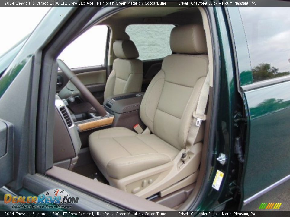 2014 Chevrolet Silverado 1500 LTZ Crew Cab 4x4 Rainforest Green Metallic / Cocoa/Dune Photo #13
