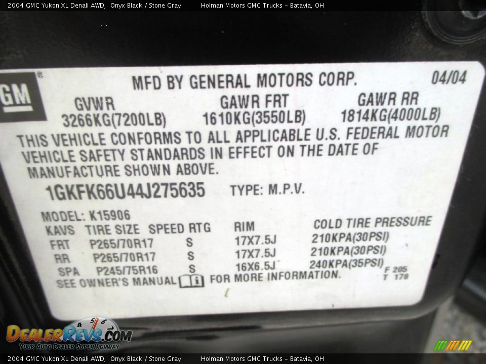 2004 GMC Yukon XL Denali AWD Onyx Black / Stone Gray Photo #5