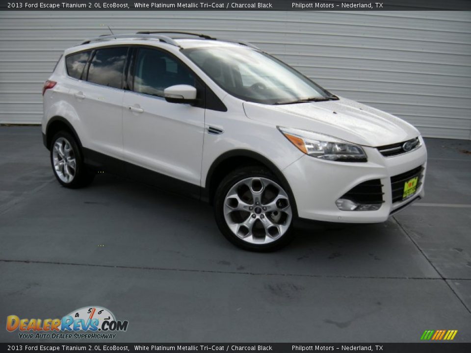 2013 Ford Escape Titanium 2.0L EcoBoost White Platinum Metallic Tri-Coat / Charcoal Black Photo #1