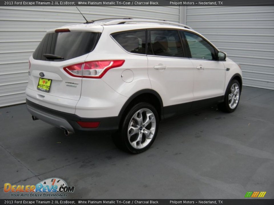 2013 Ford Escape Titanium 2.0L EcoBoost White Platinum Metallic Tri-Coat / Charcoal Black Photo #9