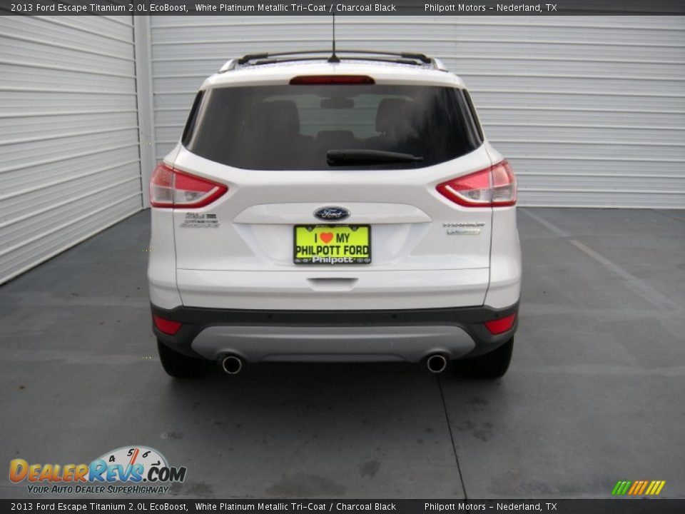 2013 Ford Escape Titanium 2.0L EcoBoost White Platinum Metallic Tri-Coat / Charcoal Black Photo #10