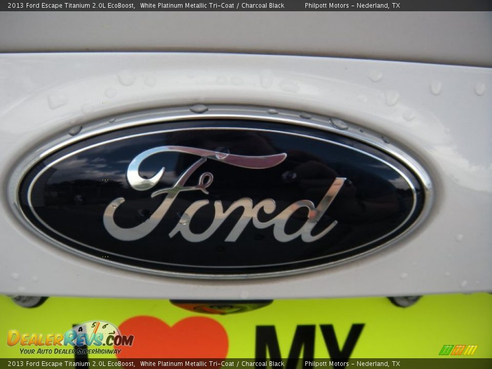 2013 Ford Escape Titanium 2.0L EcoBoost White Platinum Metallic Tri-Coat / Charcoal Black Photo #14