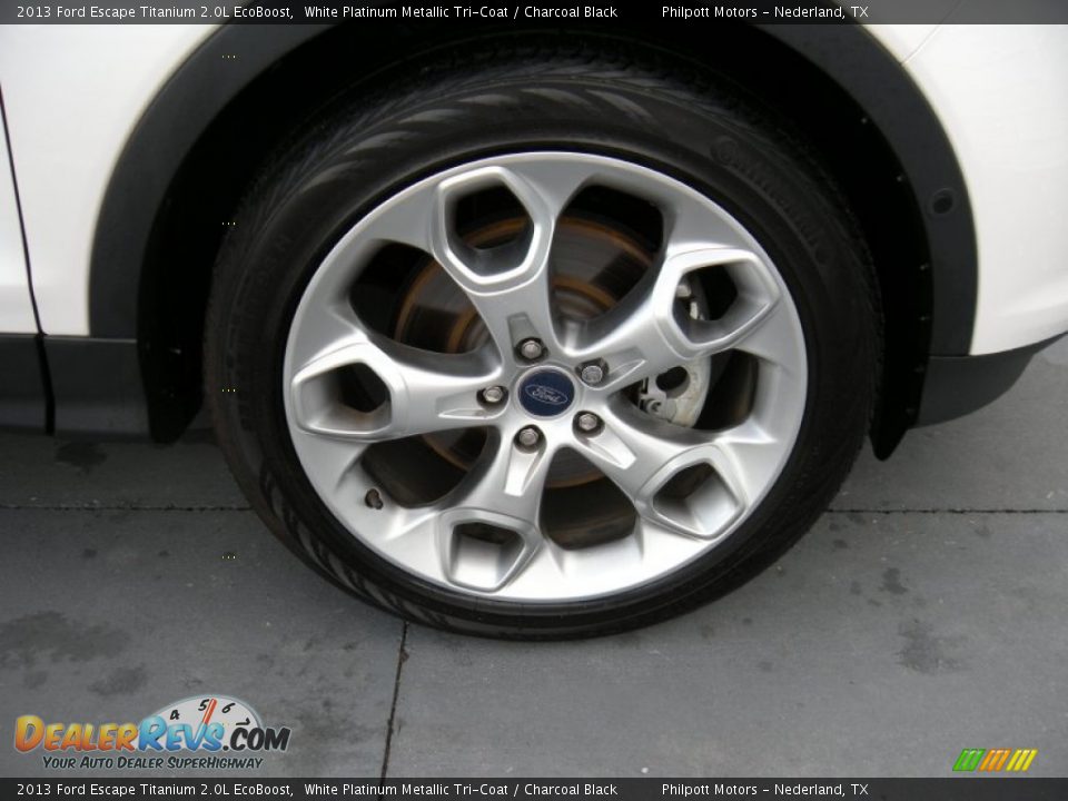 2013 Ford Escape Titanium 2.0L EcoBoost White Platinum Metallic Tri-Coat / Charcoal Black Photo #17
