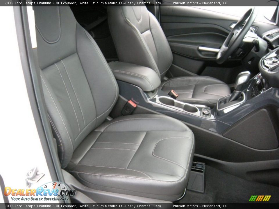 2013 Ford Escape Titanium 2.0L EcoBoost White Platinum Metallic Tri-Coat / Charcoal Black Photo #25