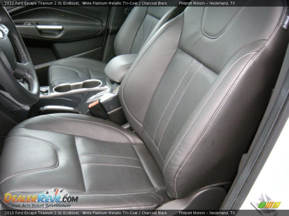 2013 Ford Escape Titanium 2.0L EcoBoost White Platinum Metallic Tri-Coat / Charcoal Black Photo #33