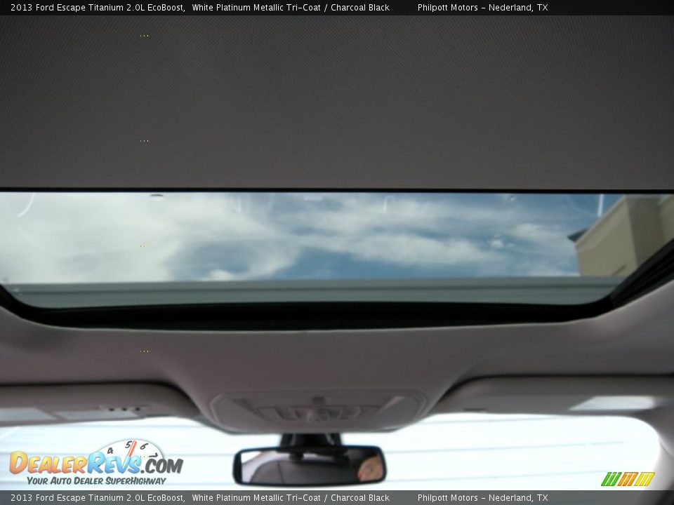 2013 Ford Escape Titanium 2.0L EcoBoost White Platinum Metallic Tri-Coat / Charcoal Black Photo #35