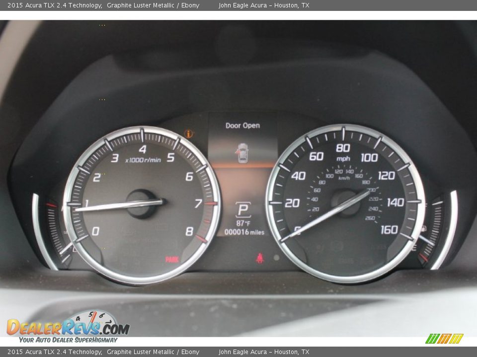 2015 Acura TLX 2.4 Technology Graphite Luster Metallic / Ebony Photo #27