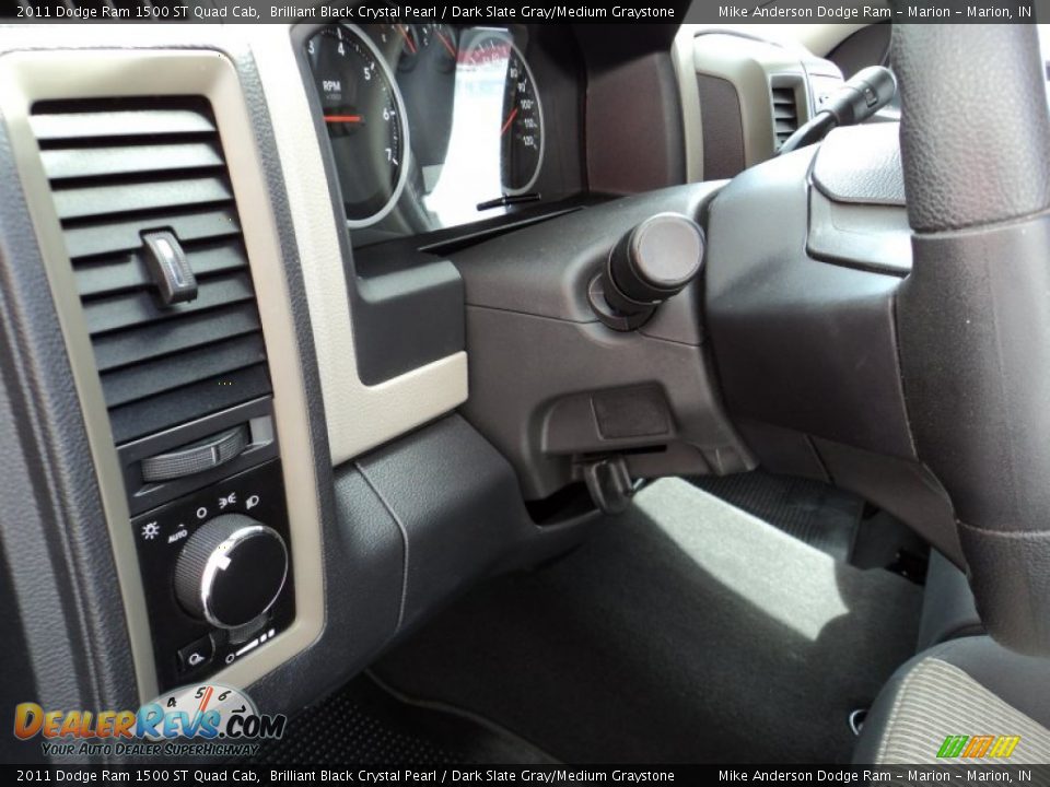 2011 Dodge Ram 1500 ST Quad Cab Brilliant Black Crystal Pearl / Dark Slate Gray/Medium Graystone Photo #12
