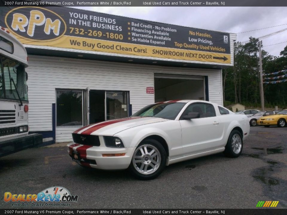 2007 Ford Mustang V6 Premium Coupe Performance White / Black/Red Photo #1