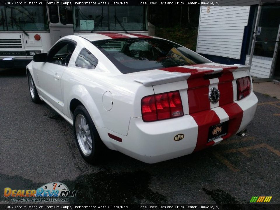 2007 Ford Mustang V6 Premium Coupe Performance White / Black/Red Photo #7