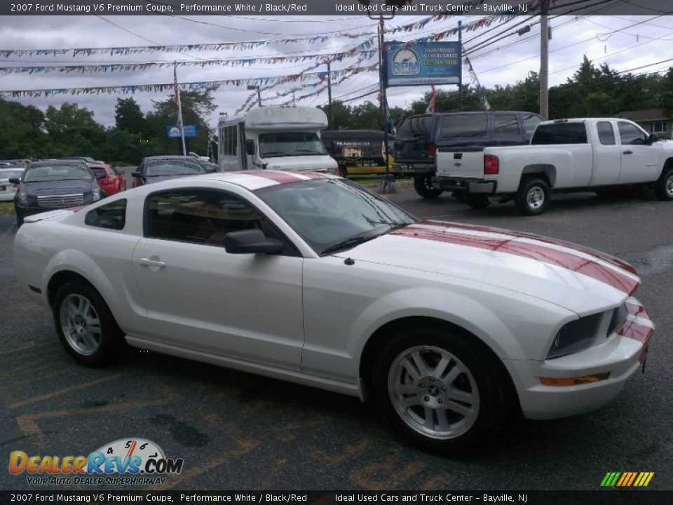 2007 Ford Mustang V6 Premium Coupe Performance White / Black/Red Photo #13