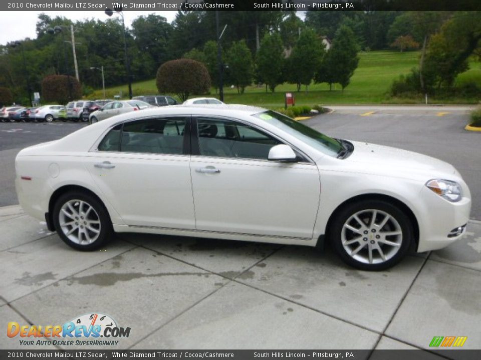 2010 Chevrolet Malibu LTZ Sedan White Diamond Tricoat / Cocoa/Cashmere Photo #6