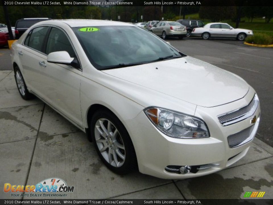 2010 Chevrolet Malibu LTZ Sedan White Diamond Tricoat / Cocoa/Cashmere Photo #7