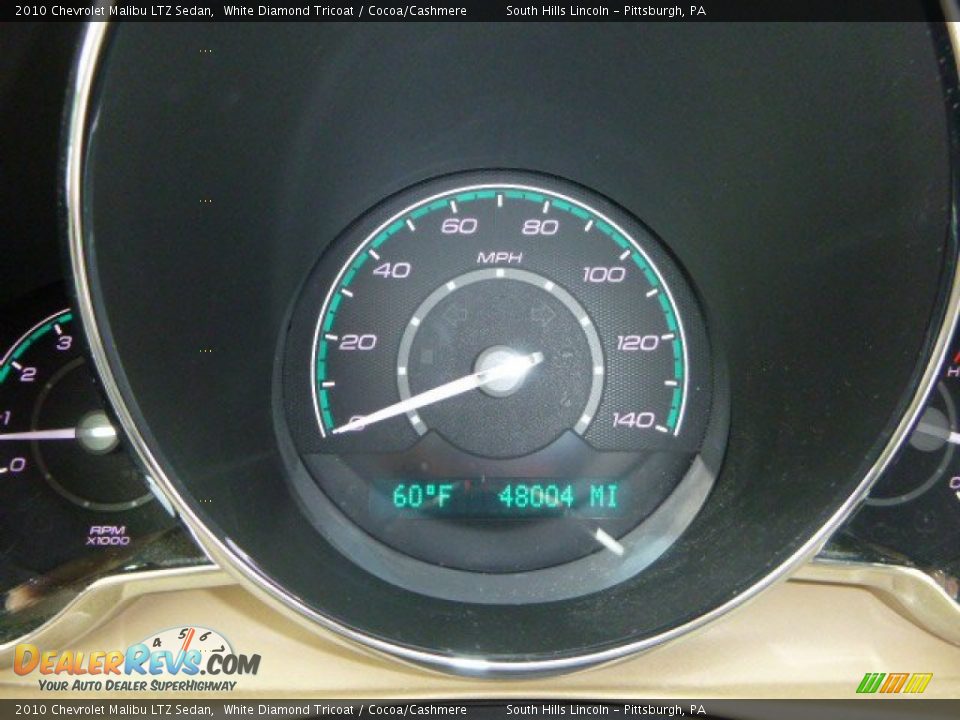 2010 Chevrolet Malibu LTZ Sedan White Diamond Tricoat / Cocoa/Cashmere Photo #25