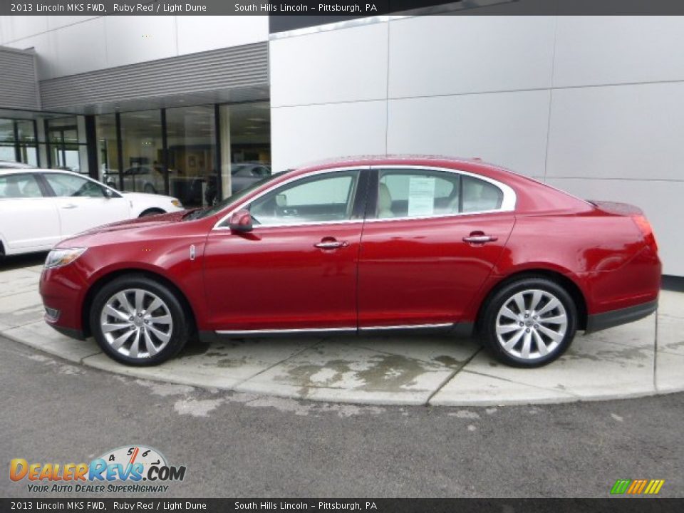 2013 Lincoln MKS FWD Ruby Red / Light Dune Photo #2