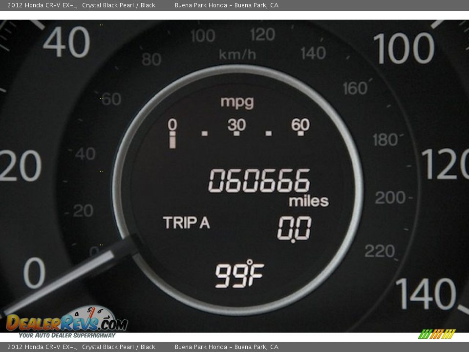 2012 Honda CR-V EX-L Crystal Black Pearl / Black Photo #6