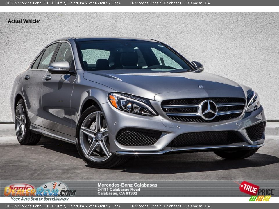 2015 Mercedes-Benz C 400 4Matic Paladium Silver Metallic / Black Photo #1