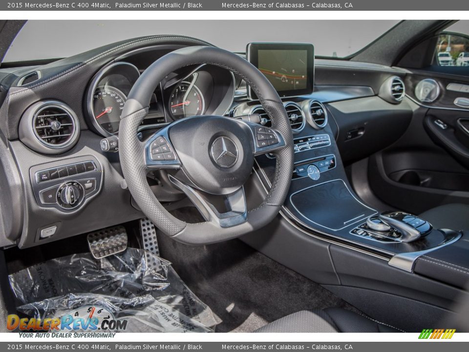 2015 Mercedes-Benz C 400 4Matic Paladium Silver Metallic / Black Photo #5