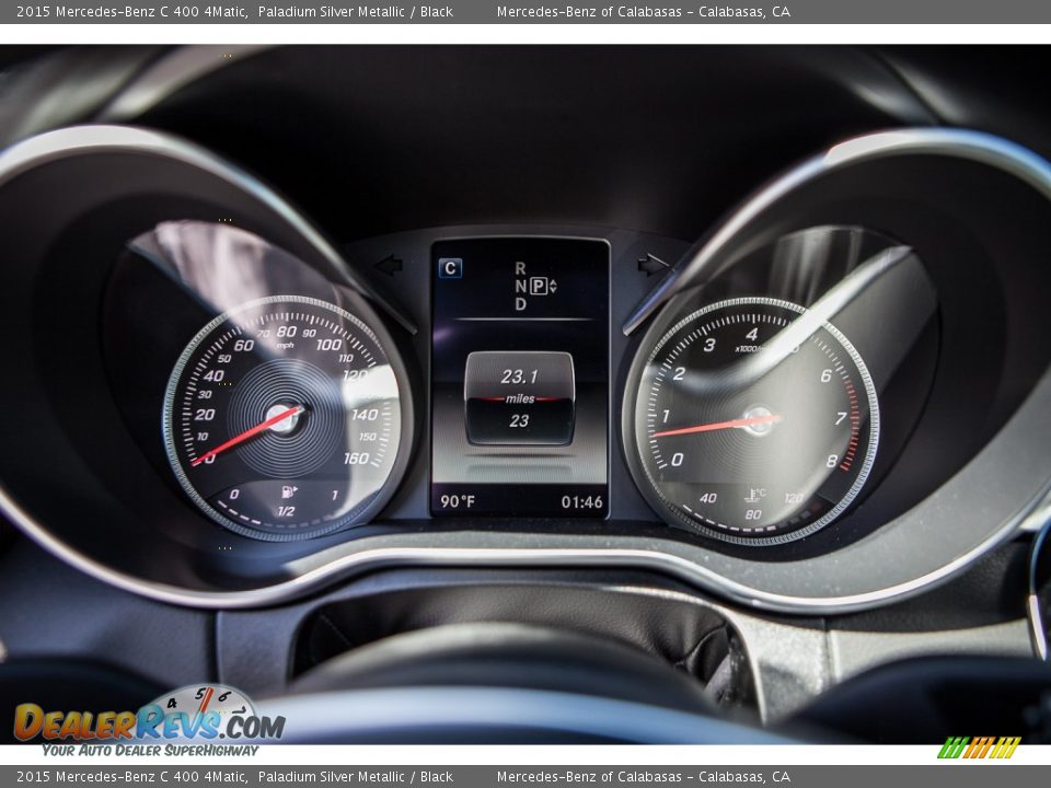 2015 Mercedes-Benz C 400 4Matic Paladium Silver Metallic / Black Photo #6