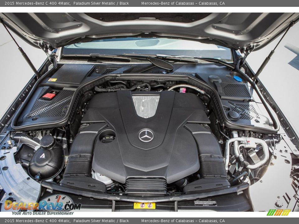 2015 Mercedes-Benz C 400 4Matic Paladium Silver Metallic / Black Photo #9