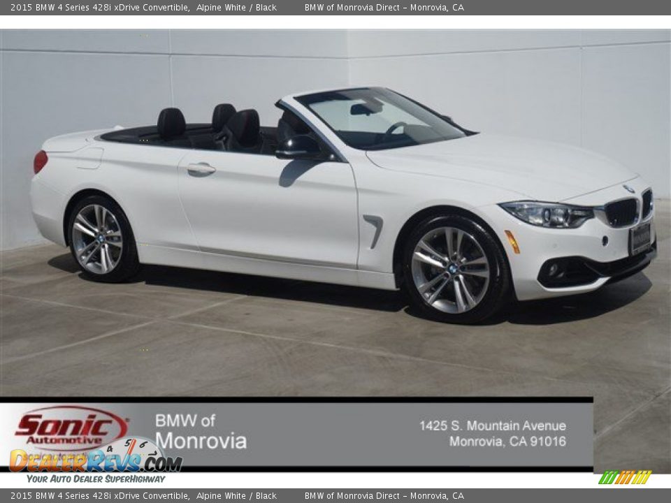 2015 BMW 4 Series 428i xDrive Convertible Alpine White / Black Photo #1