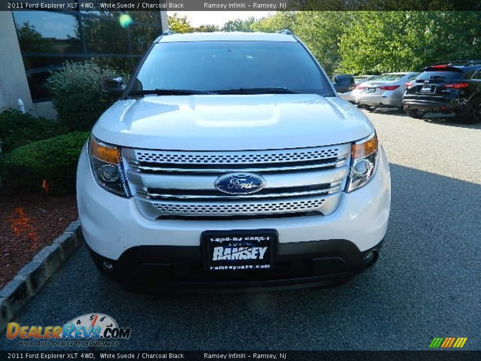2011 Ford Explorer XLT 4WD White Suede / Charcoal Black Photo #2