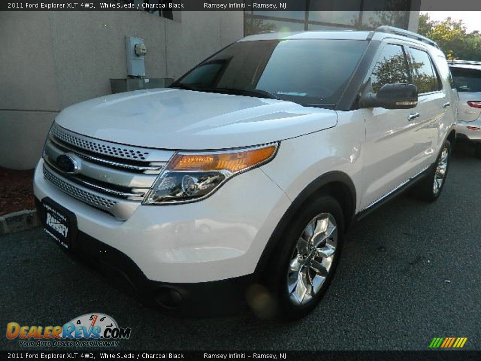 2011 Ford Explorer XLT 4WD White Suede / Charcoal Black Photo #3