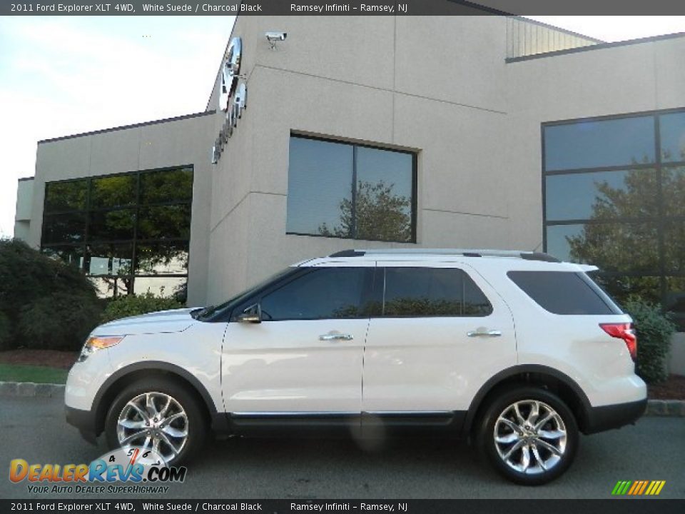 2011 Ford Explorer XLT 4WD White Suede / Charcoal Black Photo #4