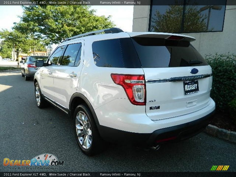 2011 Ford Explorer XLT 4WD White Suede / Charcoal Black Photo #5