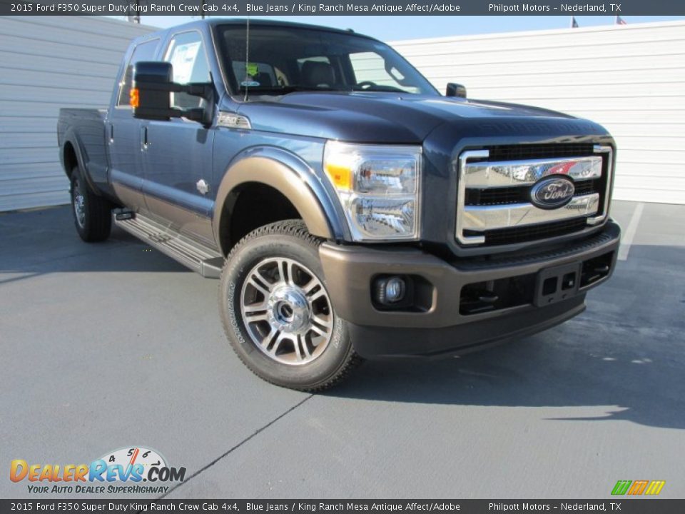 2015 Ford F350 Super Duty King Ranch Crew Cab 4x4 Blue Jeans / King Ranch Mesa Antique Affect/Adobe Photo #1