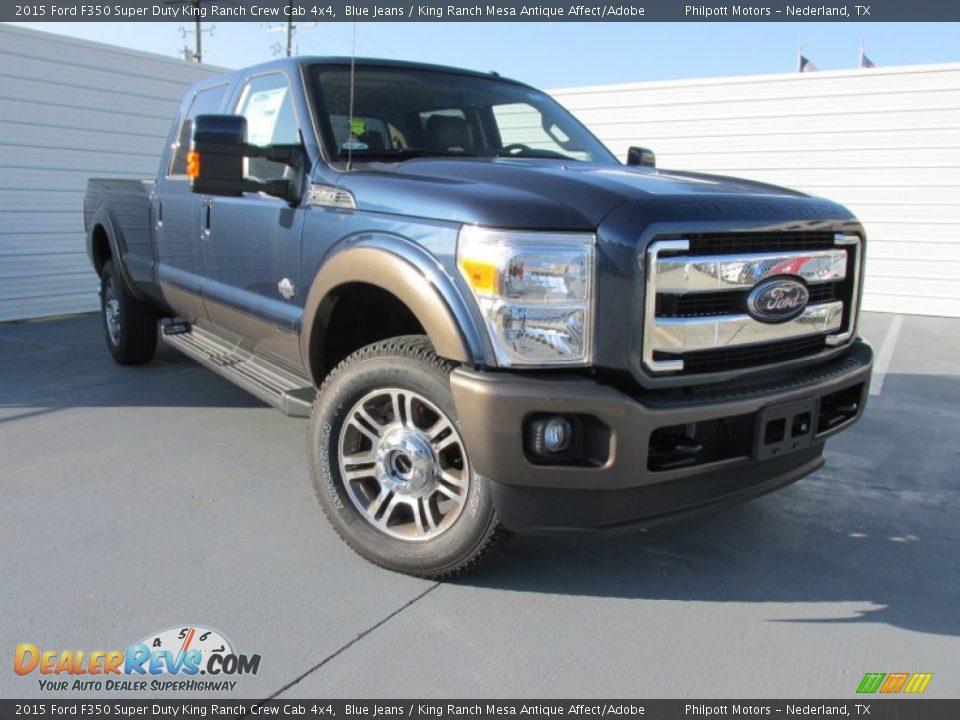 2015 Ford F350 Super Duty King Ranch Crew Cab 4x4 Blue Jeans / King Ranch Mesa Antique Affect/Adobe Photo #2
