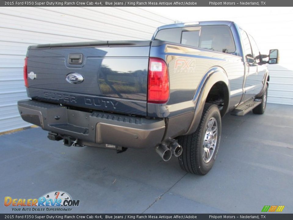 2015 Ford F350 Super Duty King Ranch Crew Cab 4x4 Blue Jeans / King Ranch Mesa Antique Affect/Adobe Photo #4