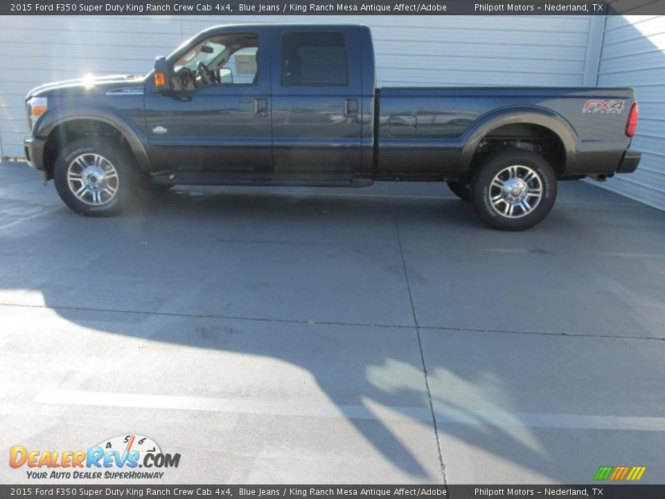 2015 Ford F350 Super Duty King Ranch Crew Cab 4x4 Blue Jeans / King Ranch Mesa Antique Affect/Adobe Photo #6
