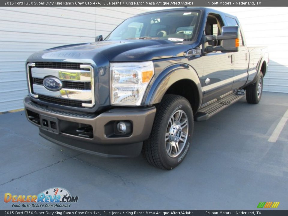 2015 Ford F350 Super Duty King Ranch Crew Cab 4x4 Blue Jeans / King Ranch Mesa Antique Affect/Adobe Photo #7