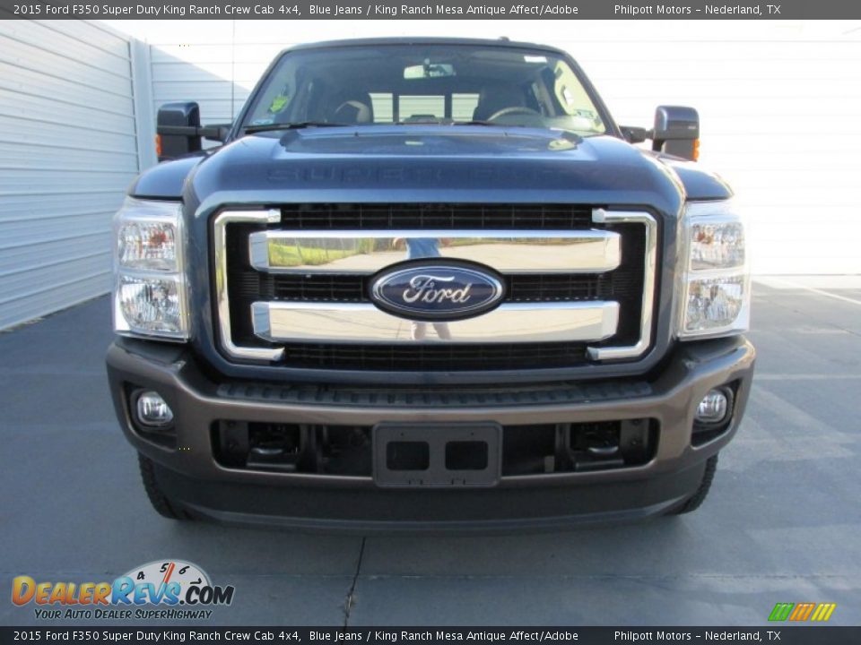 2015 Ford F350 Super Duty King Ranch Crew Cab 4x4 Blue Jeans / King Ranch Mesa Antique Affect/Adobe Photo #8