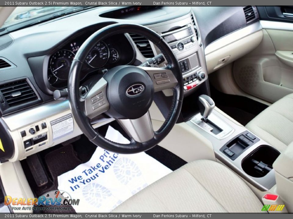 2011 Subaru Outback 2.5i Premium Wagon Crystal Black Silica / Warm Ivory Photo #5