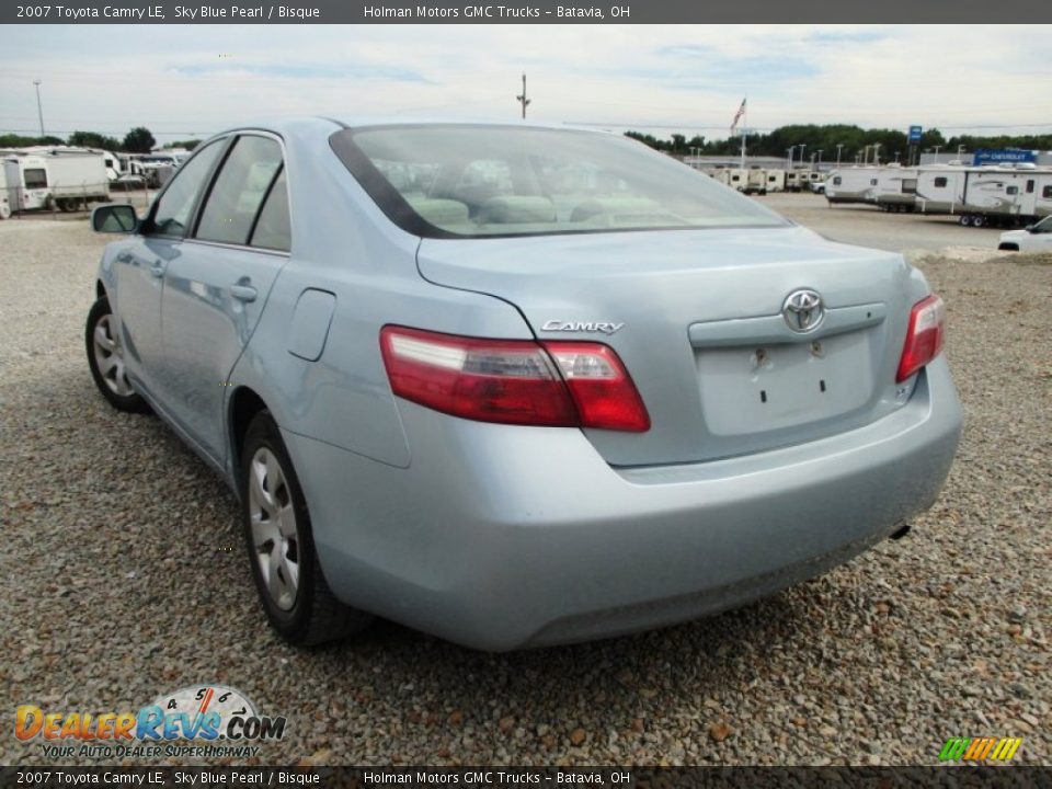 2007 Toyota Camry LE Sky Blue Pearl / Bisque Photo #20